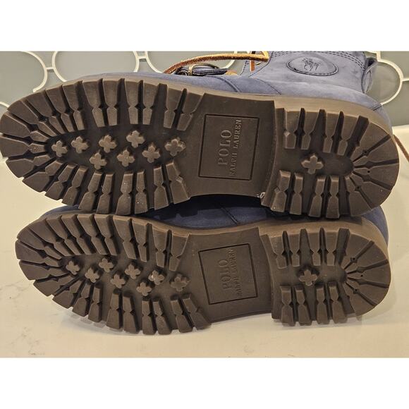 Polo Ralph Lauren Ranger Buckle Boots Men's Size 8D Blue Suede Classic Hip Hop - Picture 8 of 9